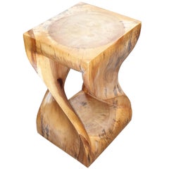 Twisted Teak Side Table, Indonesia, Contemporary