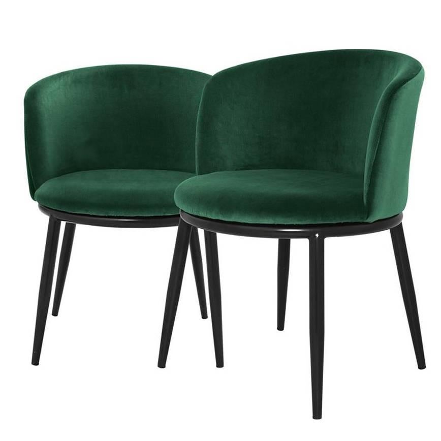 Sweety Chairs Set of Two in Green or Red or Green or Purple or Black Velvet