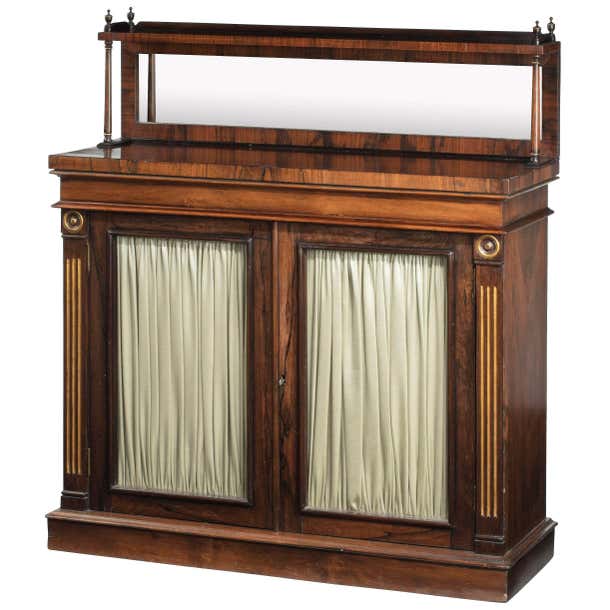Regency Period Mahogany Chiffonier the Top Section with a Mirror at ...