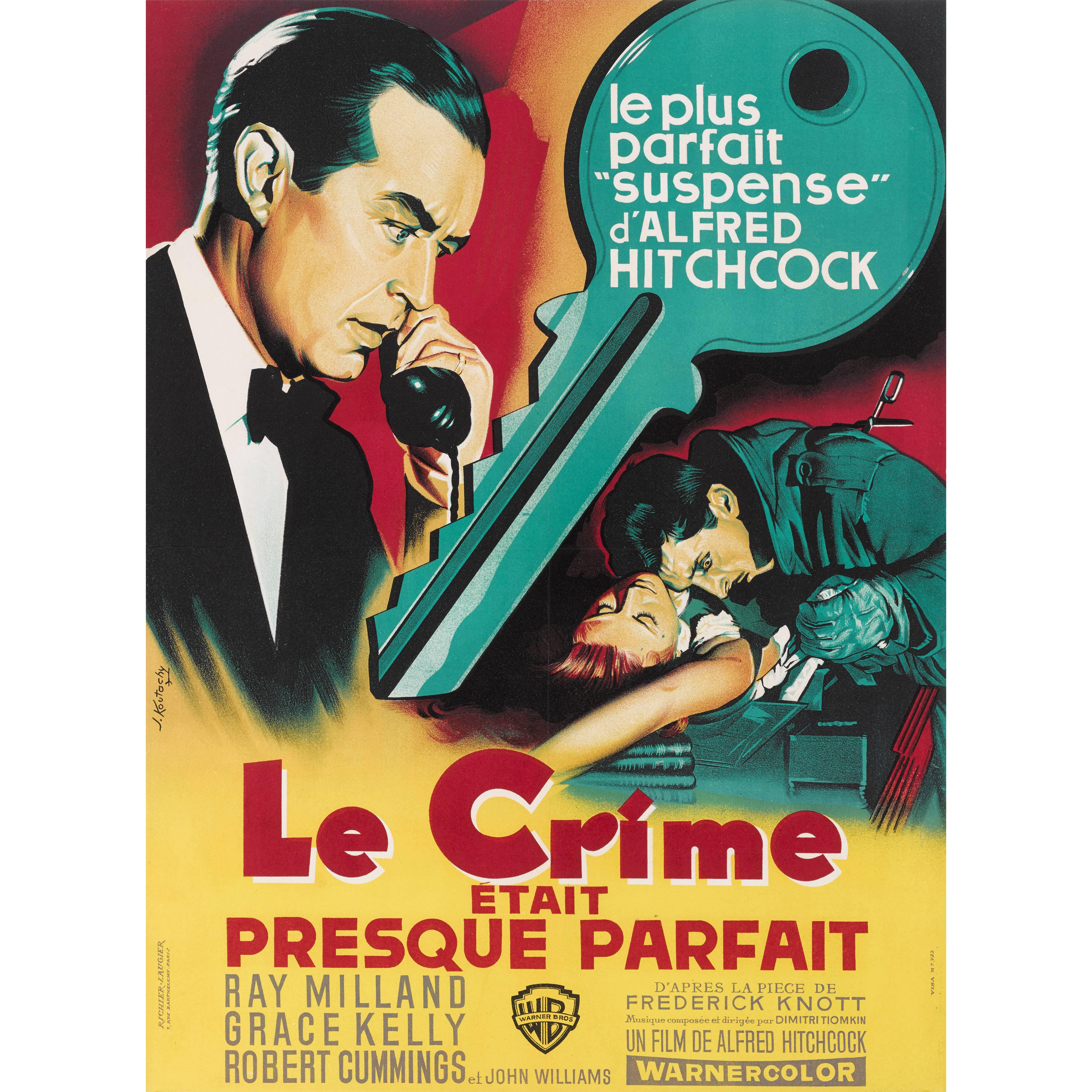 "Dial M for Murder / Le Crime Etait Presque Parfait" French Movie Poster