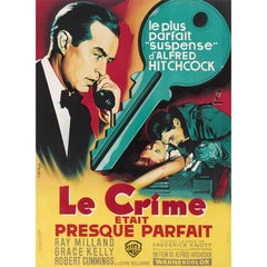 Vintage "Dial M for Murder / Le Crime Etait Presque Parfait" French Movie Poster