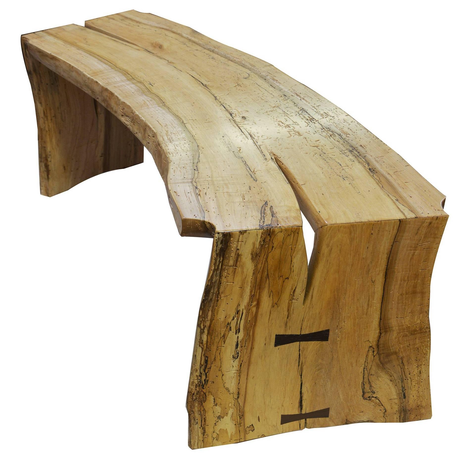 The David Ebner Free Edge Spalted Maple Bench For Sale