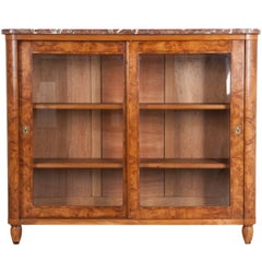 French Art Deco Burl Walnut Console Cabinet