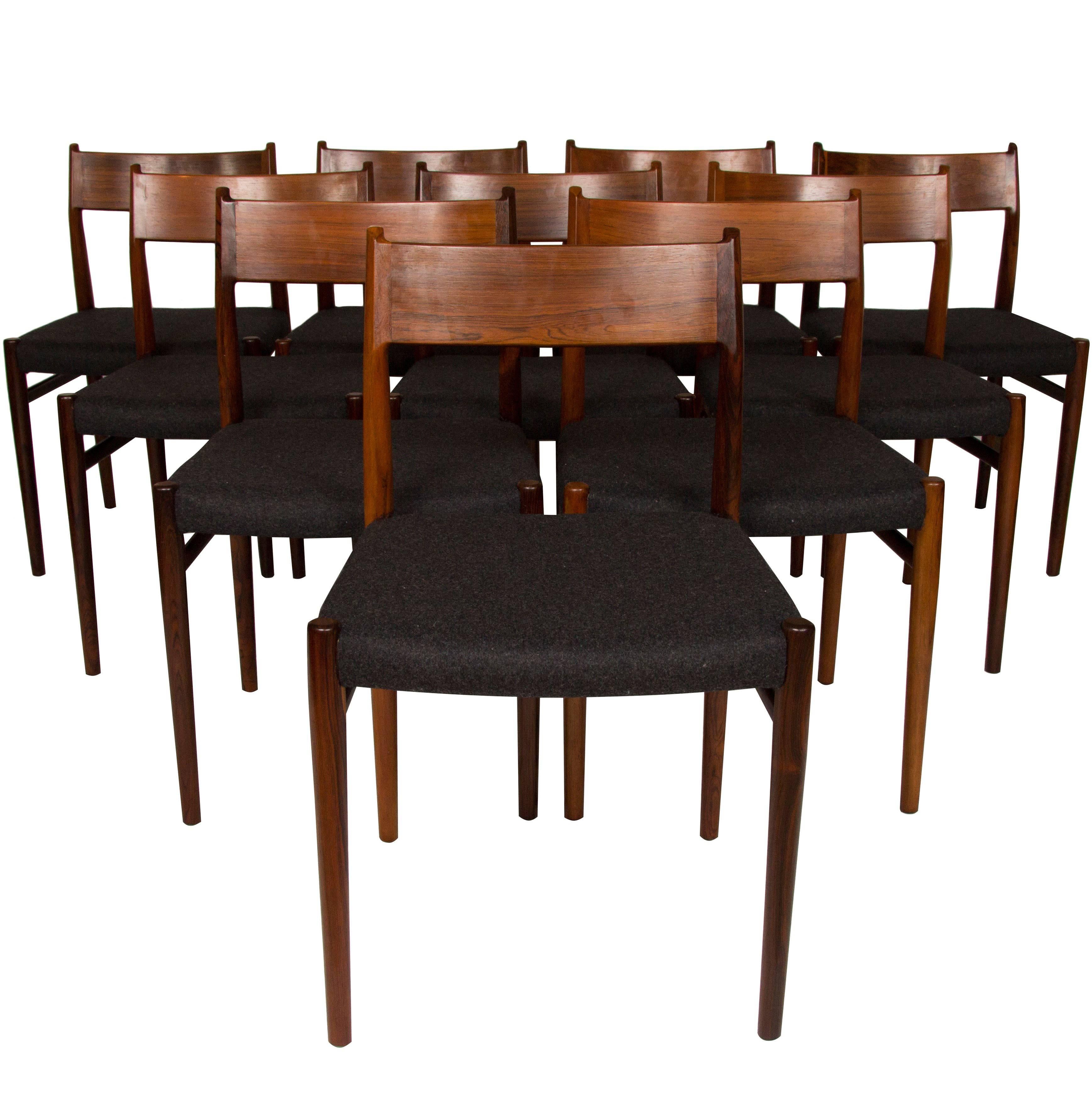 Set of Ten Arne Vodder Rosewood Dining Chairs