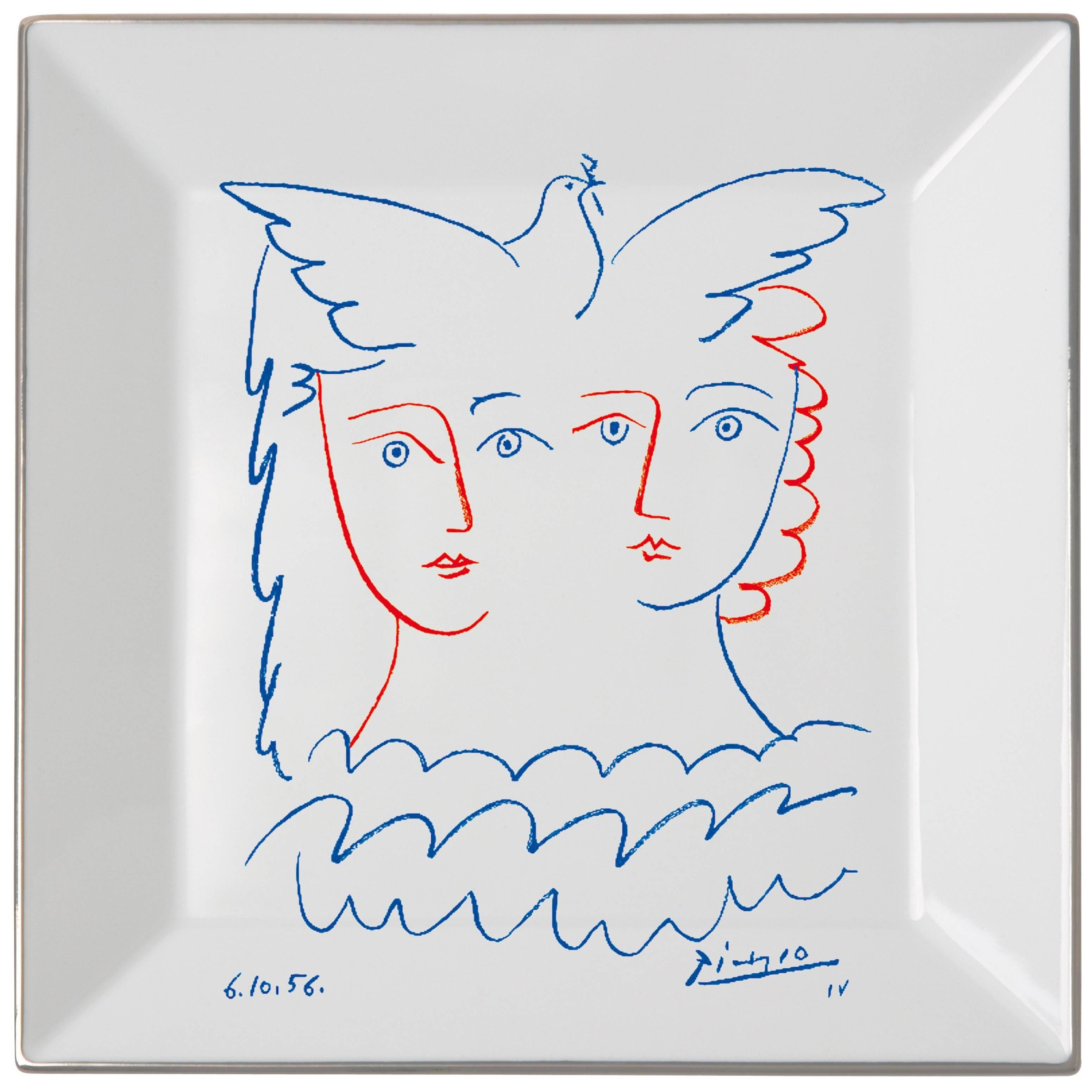 Two Women with Dove Plate after Pablo Picasso