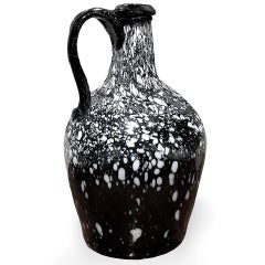 Antique 18th Century Nailsea Black and White Spotted Glass Jug
