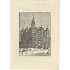 Antique Print of the Federal Coffee Palace, ‘Melbourne, Australia’