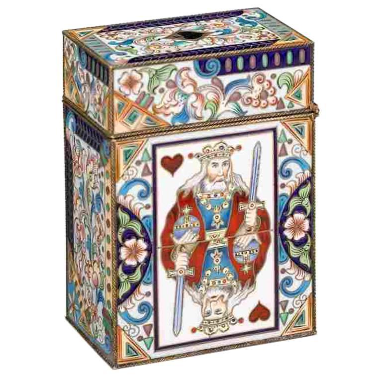Early 20th Century Faberge Style Russian Card Box