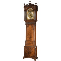 Antique George III Period Carved Mahogany Longcase Clock by George Monk of Prescot