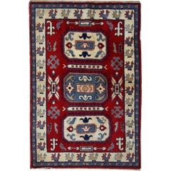 Handgefertigter antiker kaukasischer Kazak-Teppich, 1970er Jahre, 1C521