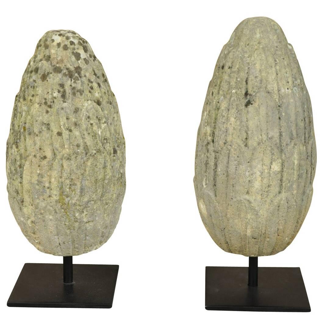 Pair of 18th Century Stone Finials