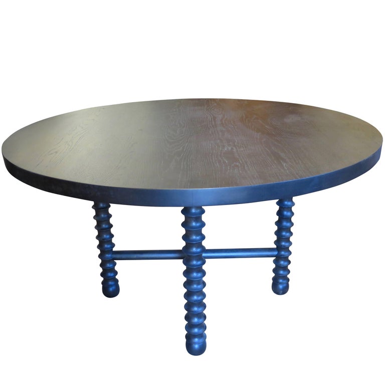 Haskell Studio Ojai Table In Black Oak Round Dining Or Center
