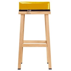 Visser and Meijwaard Truecolors High Stool in Orange PVC Cloth with Zipper