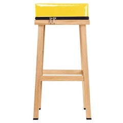 Visser and Meijwaard Truecolors High Stool in Yellow PVC Cloth with Zipper