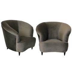 Pair of Large Sculptural Lounge Chairs by Parisi