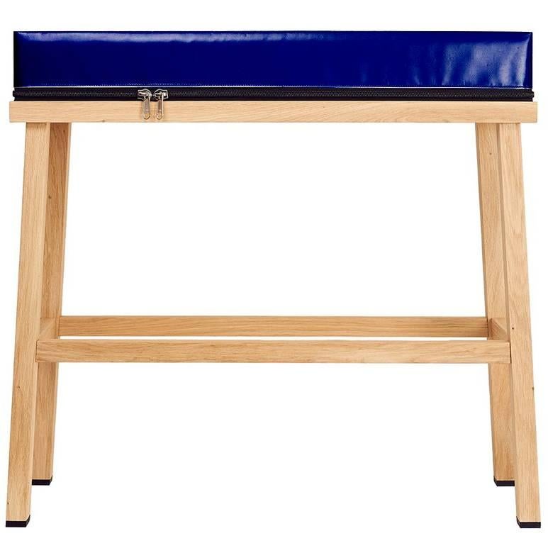 Visser and Meijwaard Truecolors High Bench in Dark Blue PVC Cloth with Zipper For Sale