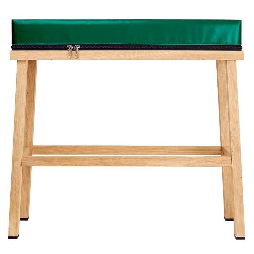 Visser and Meijwaard Truecolors High Bench in Green PVC Cloth with Zipper For Sale