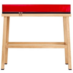 Visser and Meijwaard Truecolors High Bench in Red PVC Cloth with Zipper Visser and Meijwaard Truecolors High Bench in Red PVC Cloth with Zipper