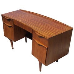 Vintage Midcentury Striped Mahogany Desk