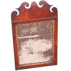 Antique Small 18th Century Walnut and Gilt Mirror