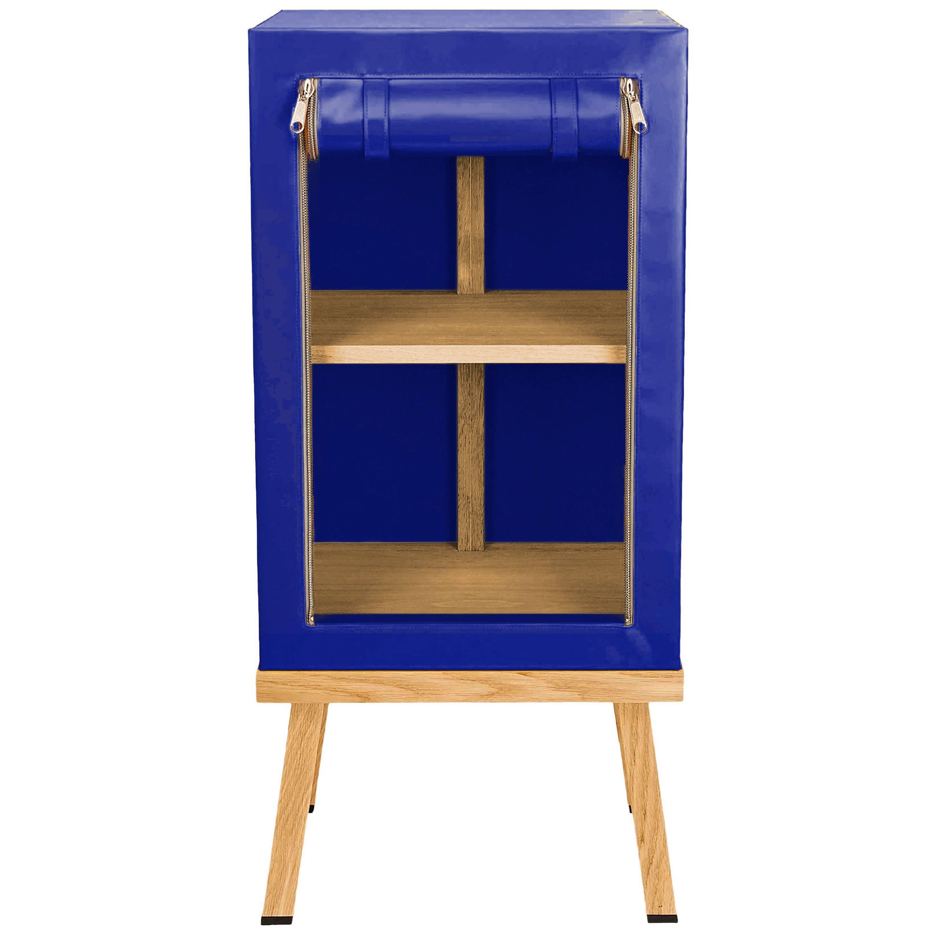 Visser and Meijwaard Truecolors Side Cabinet in Blue PVC Cloth with Zipper For Sale