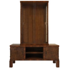 Vintage Exotic Rosewood Art Deco Display Cabinet and Credenza, circa 1930