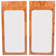 Pair of Burl Wood Mirrors by Lane Furniture