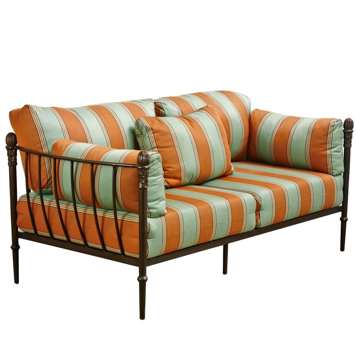 Michael Taylor Montecito Collection Iron Settee or Loveseat