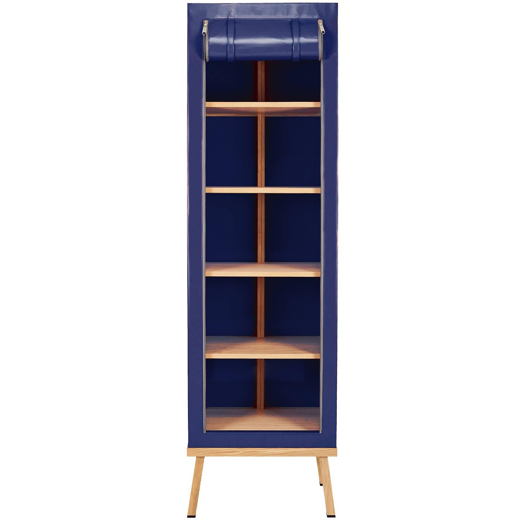 Visser and Meijwaard Truecolors Cabinet in Dark Blue PVC Cloth with Zipper Openi For Sale