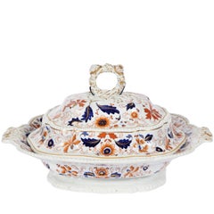 Antique English Imari Pattern Ironstone Lidded Tureen