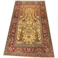 Early 20th Century, Beautiful Hereke Silk Rug, Turkish