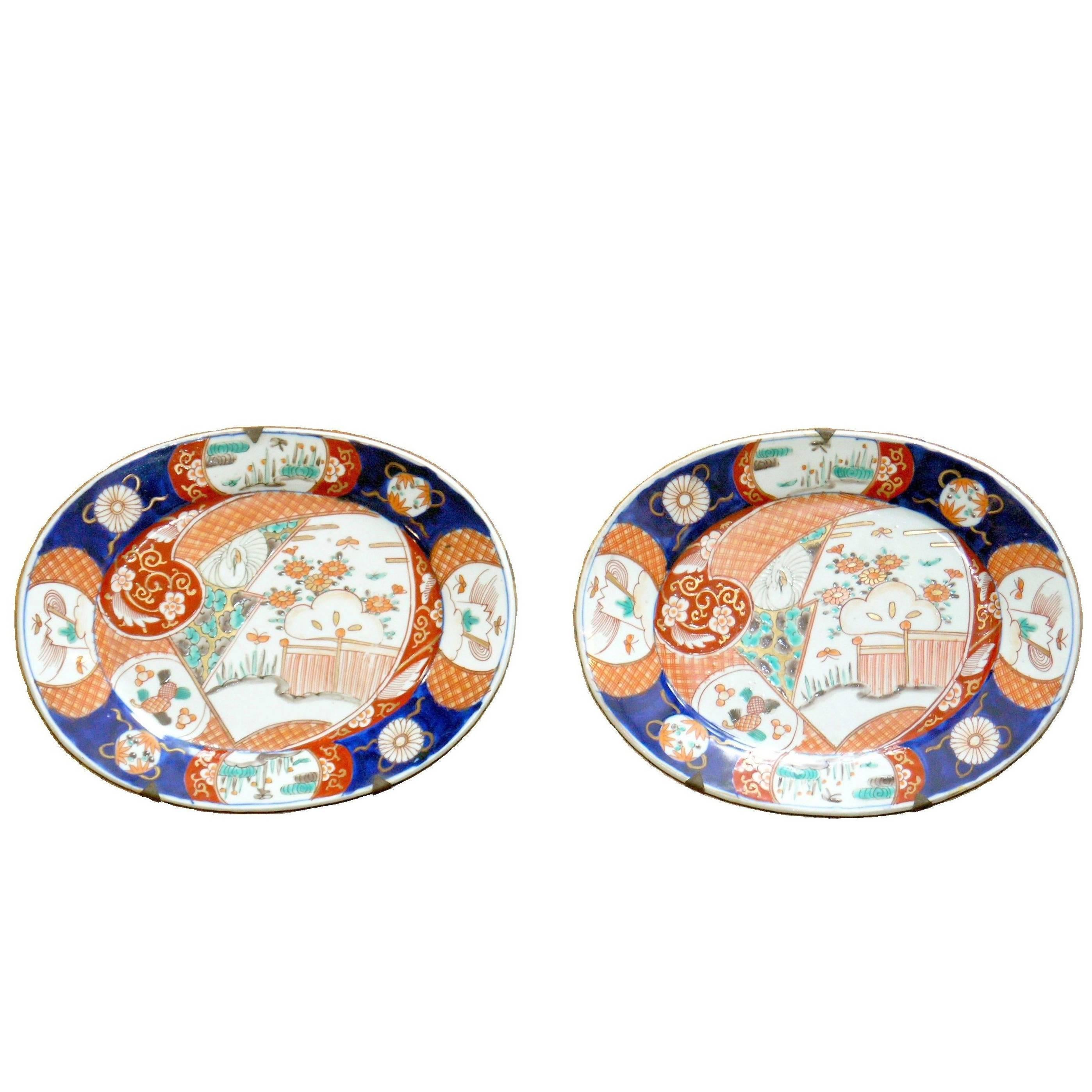 Pair of Antique Imari Chargers For Sale
