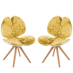 Set of Two Pansè Chairs in Yellow