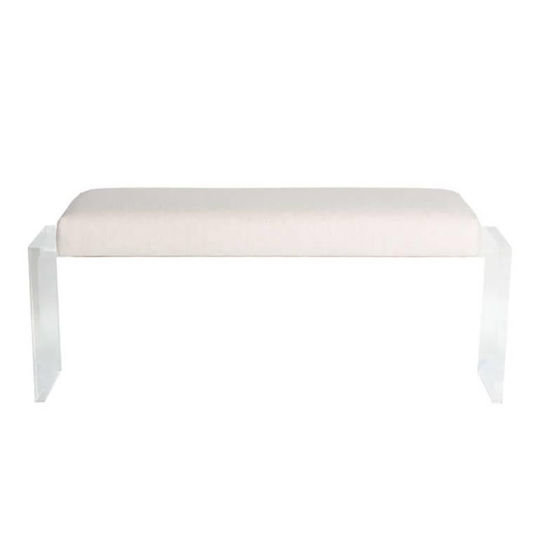 Moller Lucite Upholstered Bench For Sale