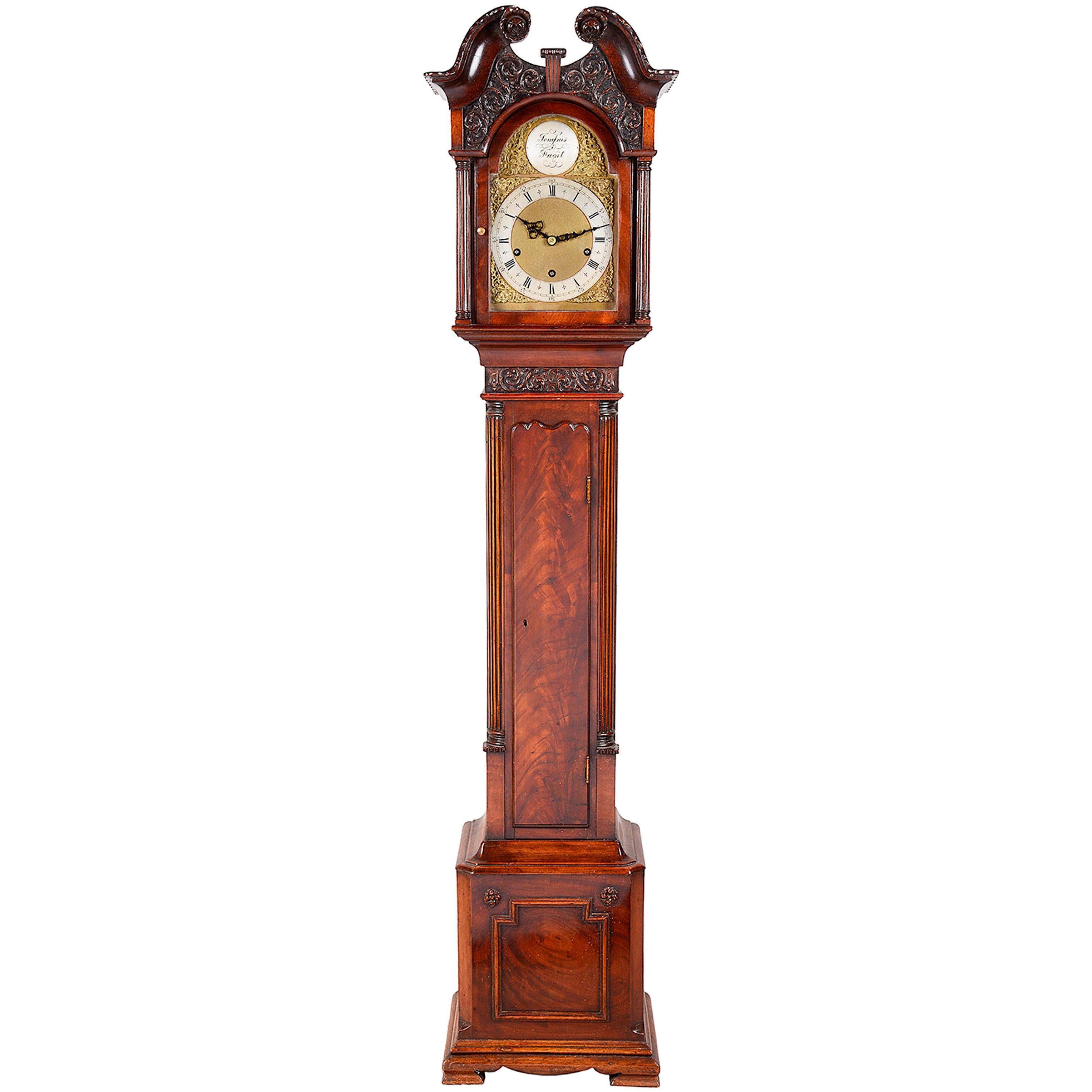 Mahogany Chippendale Style Grandmother Clock For Sale at 1stDibs