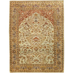 Antique Turkish Silk Kayseri Rug