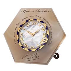 Art Deco Clock Engraved for Maurice Chevalier 1