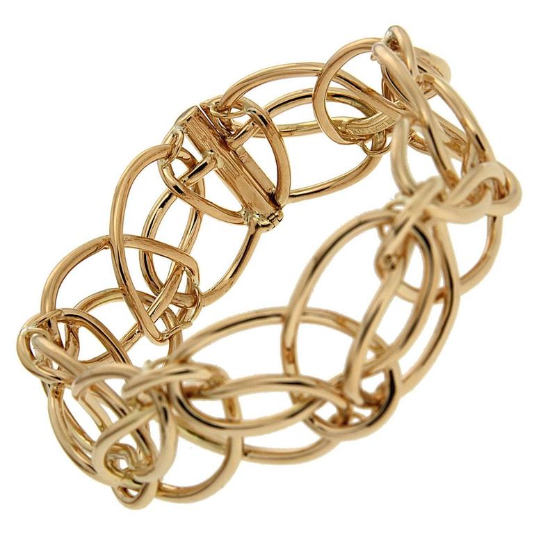 Looping Ring Gold Bracelet For Sale at 1stdibs