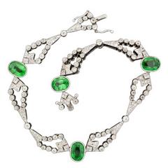 Tsavorite and Diamond Bracelet