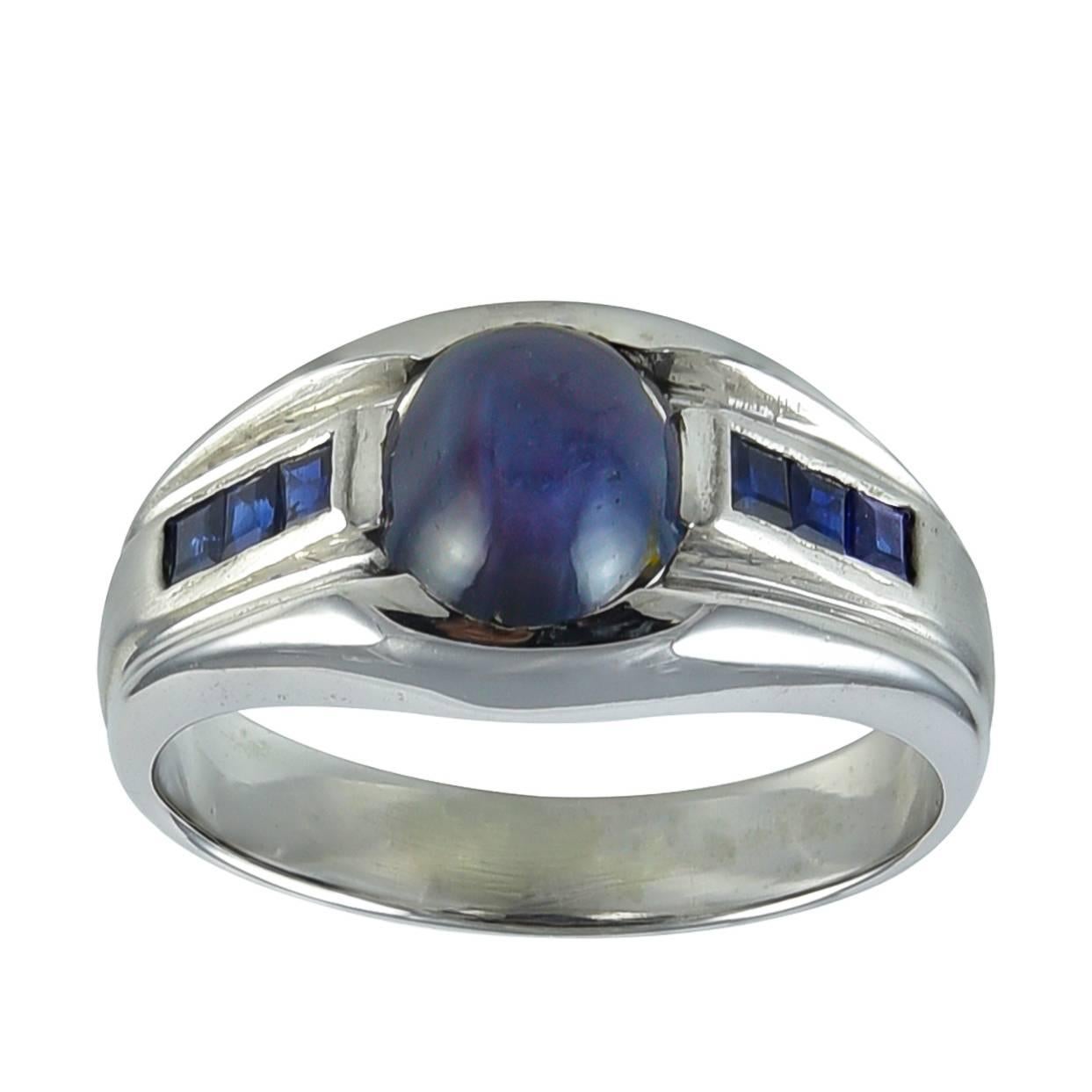 Star Sapphire Gold Ring  For Sale