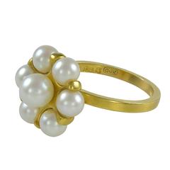 Georg Jensen pearl Gold cluster Ring No. 903