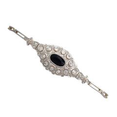 1.30Ct Sapphire & 1.05Ct Diamond, 15k Yellow Gold, Platinum Set Bracelet 7