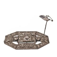 1920s Art Deco 2.10 Carat Diamond Platinum Vienna Brooch 3