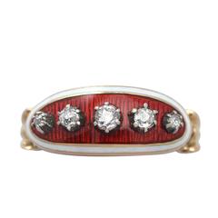 0.31Ct Diamond and Enamel, 18k Yellow Gold Dress Ring - Antique Circa 1890 3