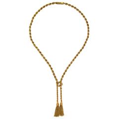 Vintage Gold Twisted Rope Cascading Necklace