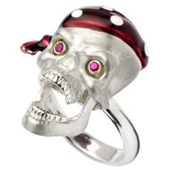 Deakin & Francis Silver Pirate Skull Ring 4