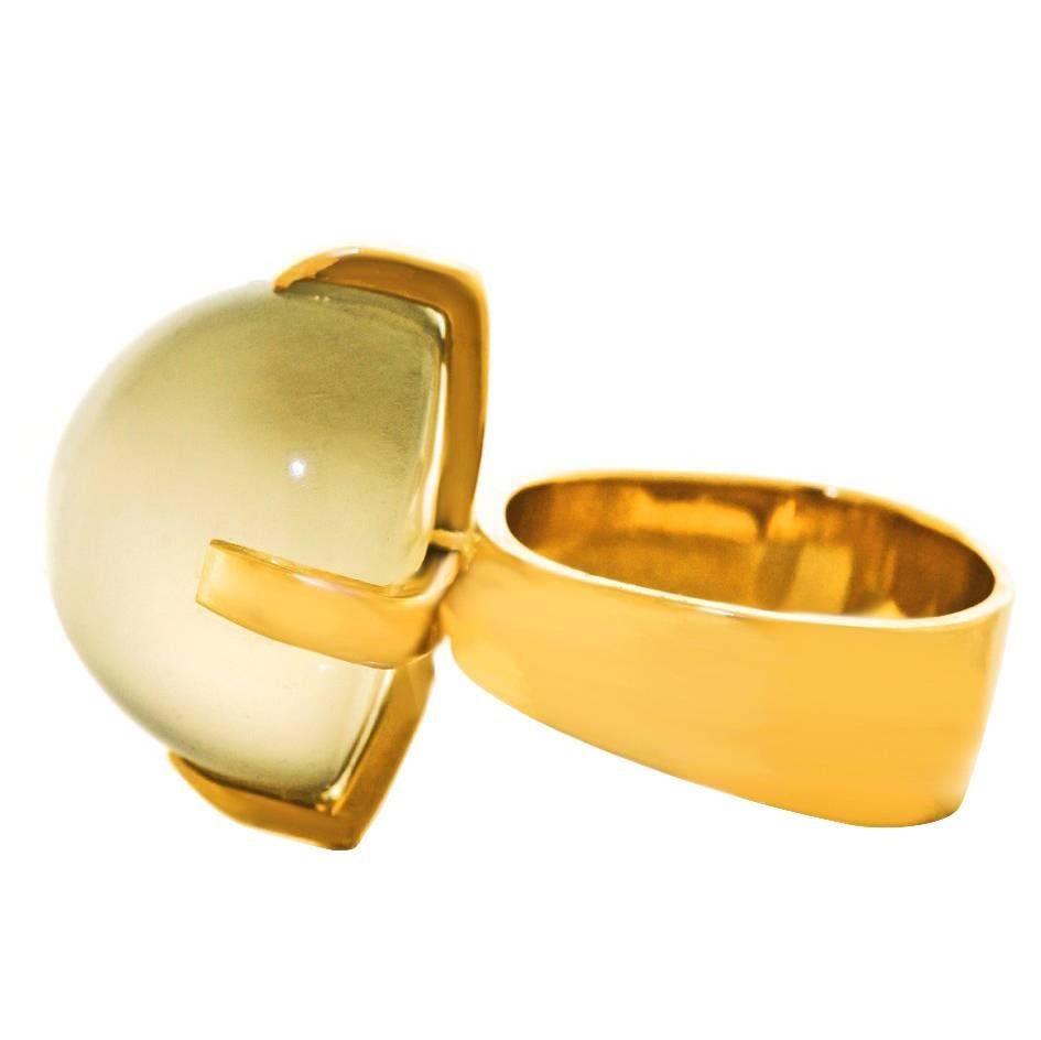 Modernist 26 Carat Moonstone Ring in Gold