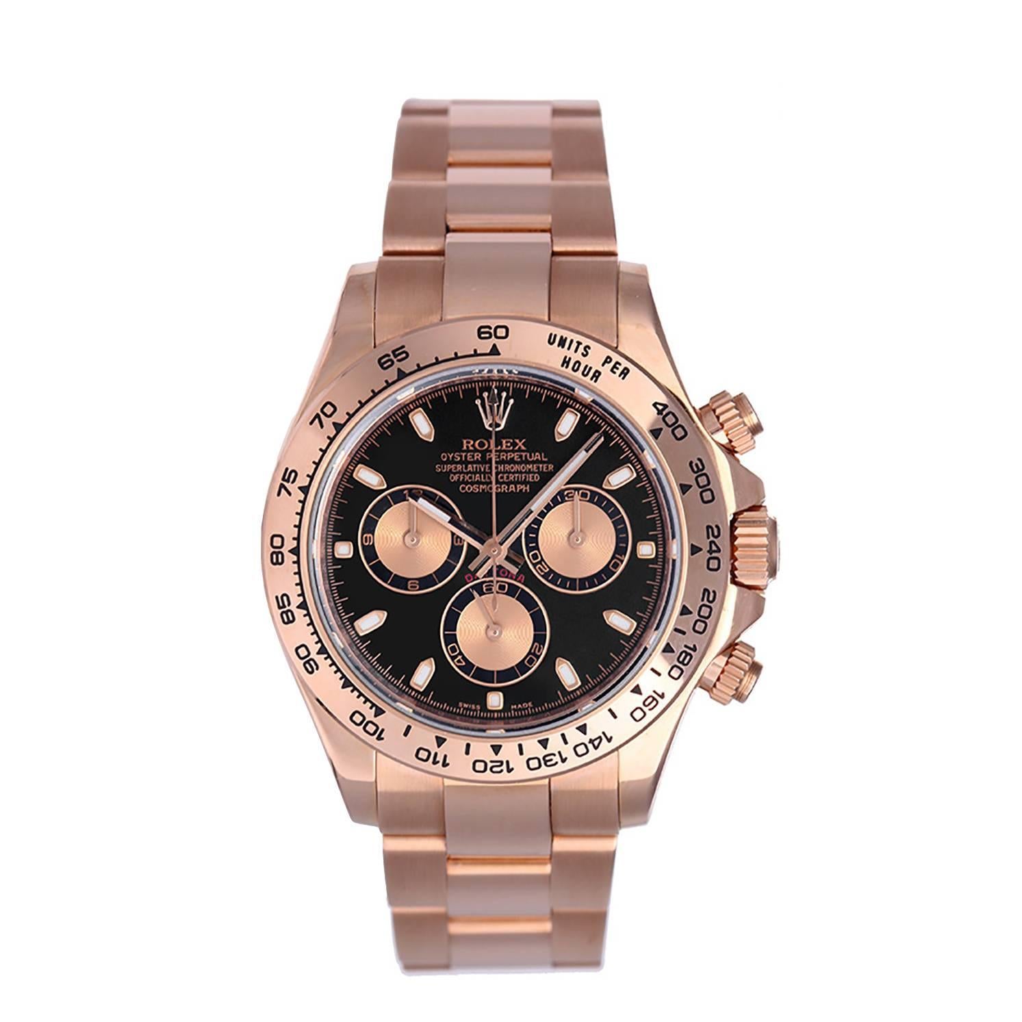 Rolex rose gold Cosmograph Daytona Automatic Wristwatch Ref 116505