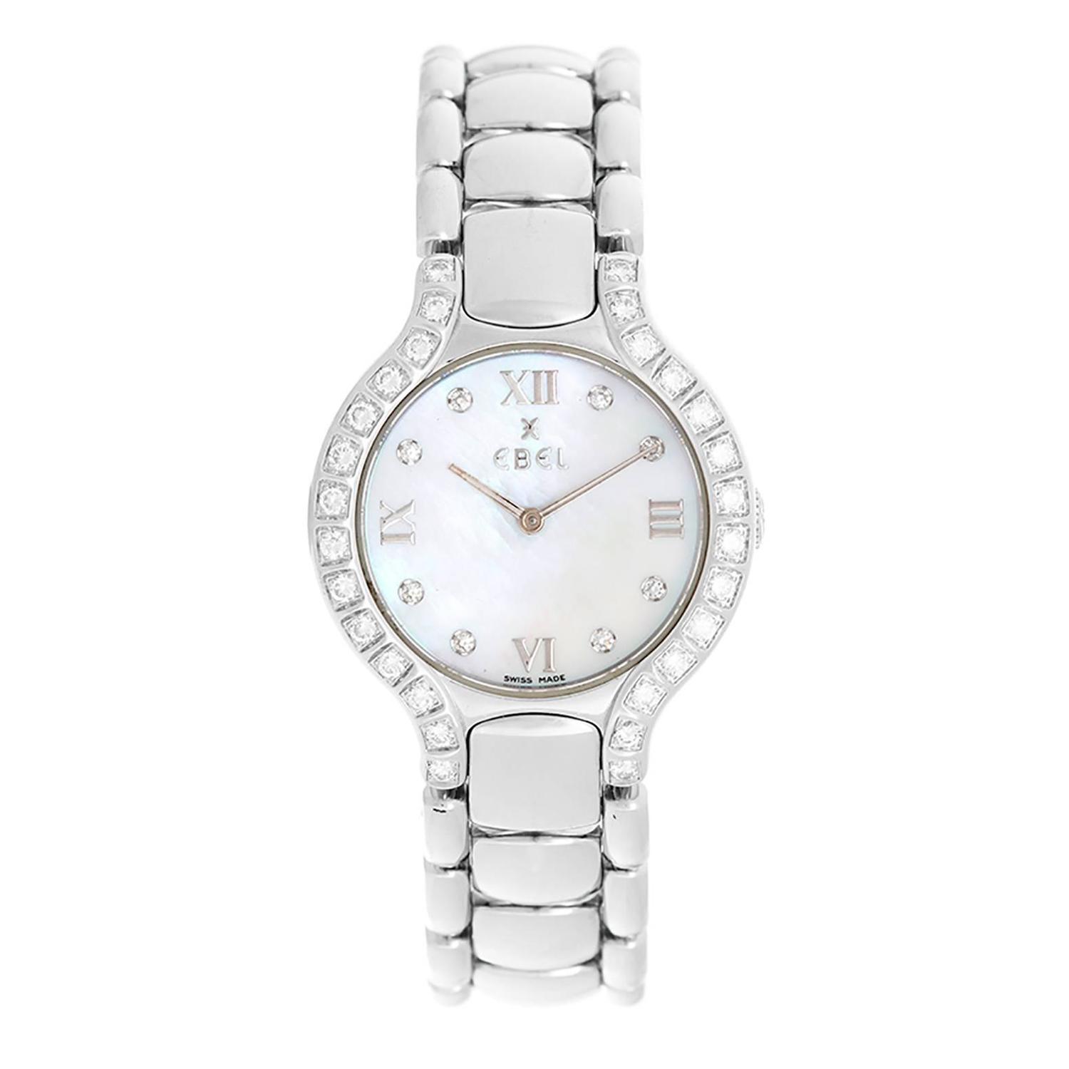 Ebel Lady39;s Stainless Steel Diamond Beluga Quartz Wristwatch Ref 