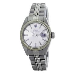 Vintage Rolex Lady's Stainless Steel white gold Datejust 6917 automatic wristwatch